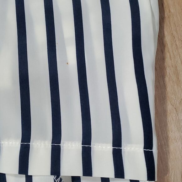 🔺️Ali & Kris Blue & White Striped Open Front Lightweight Blazer Small - Picture 8 of 8